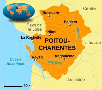 Carte du Poitou-Charentes