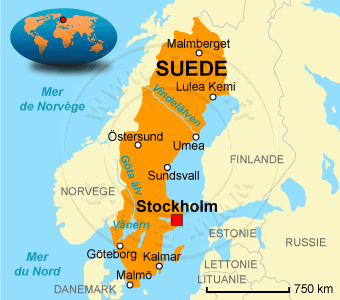 Carte de la Suède