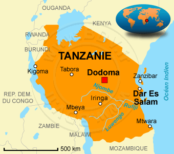 Carte de la Tanzanie