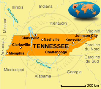 Carte du Tennessee