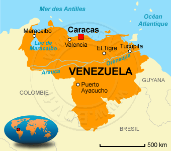 carte du monde le venezuela