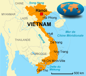 Carte du Vietnam