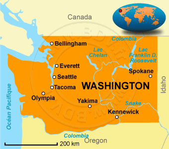 Carte de l'Etat de Washington