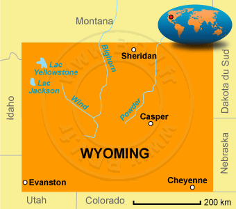 Carte du Wyoming