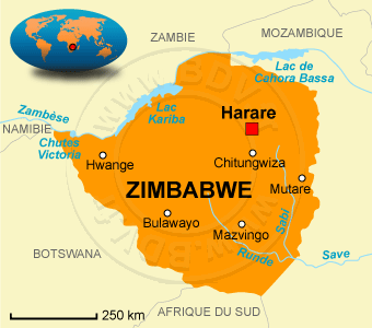 Carte du Zimbabwe