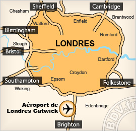 Plan de lAéroport de Gatwick - Londres