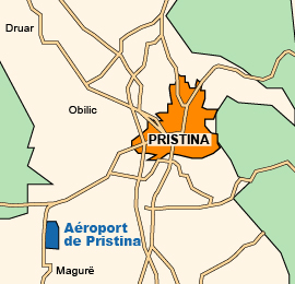 Plan de lAéroport international de Pristina