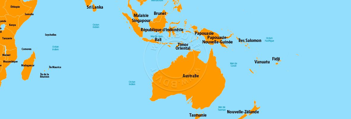 Continent Océan Indien et Pacifique