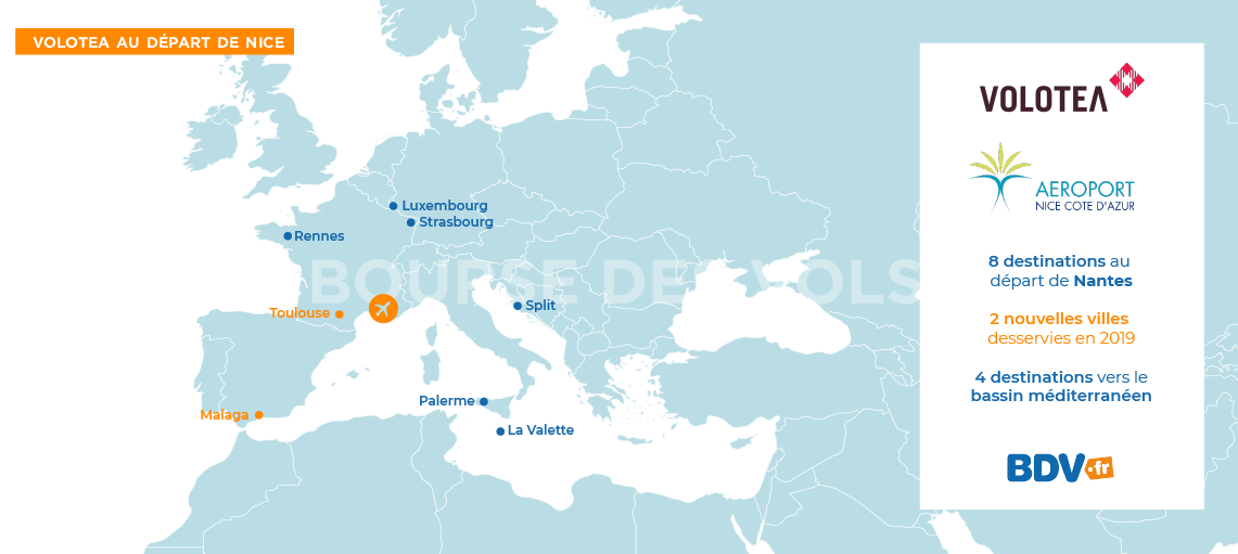 Destinations Volotea départ Nice