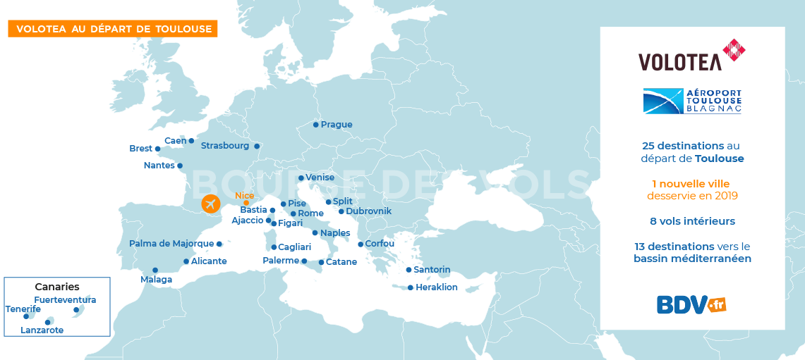 Destinations Volotea départ Toulouse