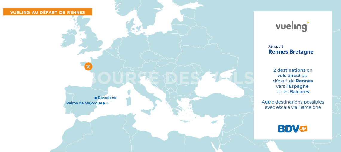 Destinations Vueling-airlines départ Rennes